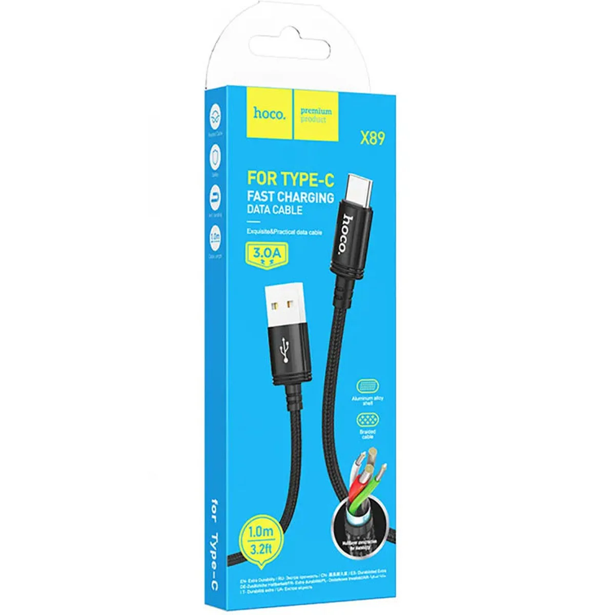 Дата кабель Hoco X89 Wind USB to Type-C (1m) Black