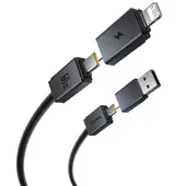 Дата кабель Baseus Versatile Two-for-Two USB/Type-C to Type-C/Lightning 60W (0.6m) (P10383000) Cosmic Black