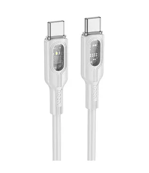 Дата кабель Hoco U120 Transparent explore intelligent power-off PD 60W Type-C to Type-C (1.2m) Gray