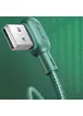 Дата кабель USAMS US-SJ455 U57 Lightning Dual Right-angle Cable With Colorful Light (1.2m) Зелений