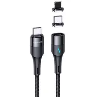 Дата кабель Usams US-SJ495 U66 Magnetic Type-C to Lightning 20W + Type-C 60W (1.2m) Черный
