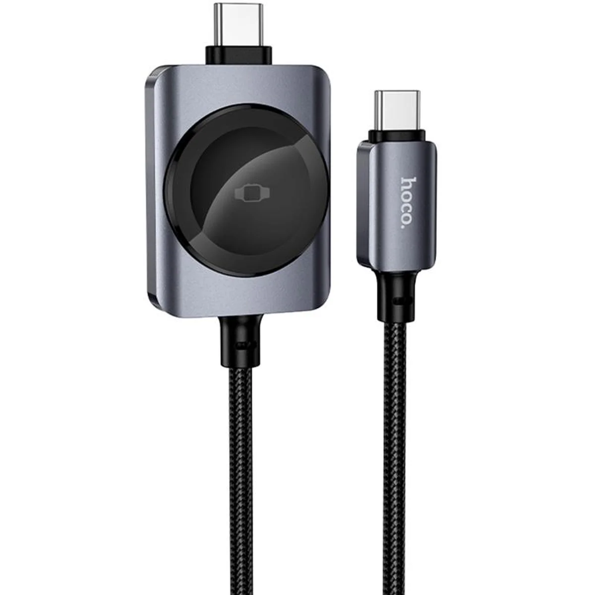 Дата кабель Hoco CW66 2in1 Type-C для iWatch/Type-C PD100W (1.2m) Black