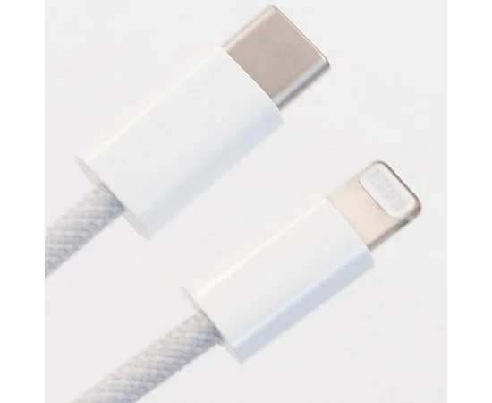 Дата кабель USB-C to Lightning FineWoven Mac PD for Apple (AAA) (1m) (no box) White