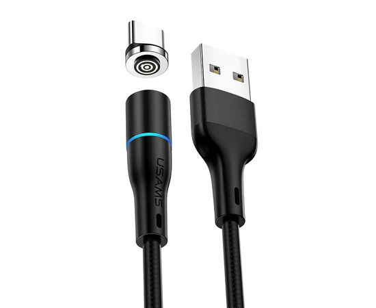 Дата кабель USAMS US-SJ353 U32 Magnetic USB to Type-C (1m) (2.4A) Чорний