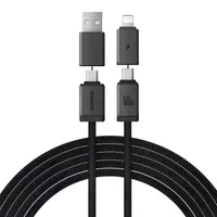 Дата кабель Baseus Versatile Two-for-Two USB/Type-C to Type-C/Lightning 60W (2m) (P10383000) Cluster Black