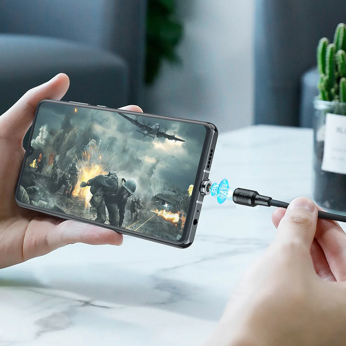 Дата кабель Hoco X52 "Sereno magnetic" USB to Type-C (1m) Черный