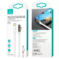 Дата кабель USAMS US-SJ584 Type-C to Type-C PD 100W Right-angle (1.2m) White