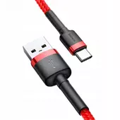 Дата кабель Baseus Cafule Type-C Cable 3A (1m) Червоний / Чорний