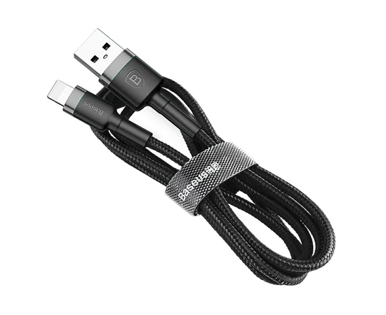 Дата кабель Baseus Cafule Lightning Cable 1.5A (2m) Сірий / Чорний