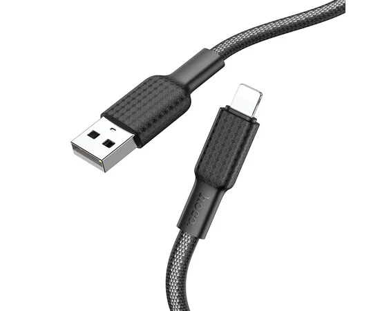 Дата кабель Hoco X69 Jaeger USB to Lightning (1m) Black / White