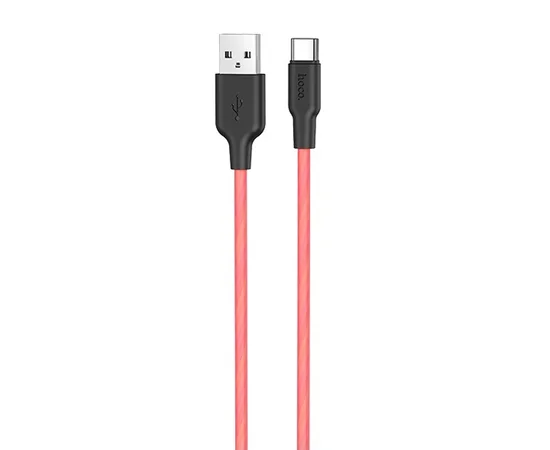Дата кабель Hoco X21 Plus Fluorescent Silicone Type-C Cable (1m) Красный