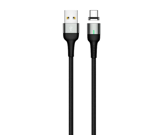 Дата кабель USAMS US-SJ327 U28 Magnetic USB to Type-C (1m) (3A) Серый