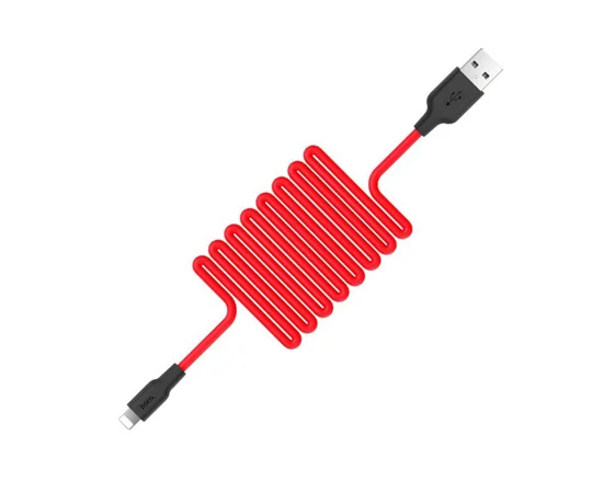 Дата кабель Hoco X21 Silicone Lightning Cable (1m) Black / Red