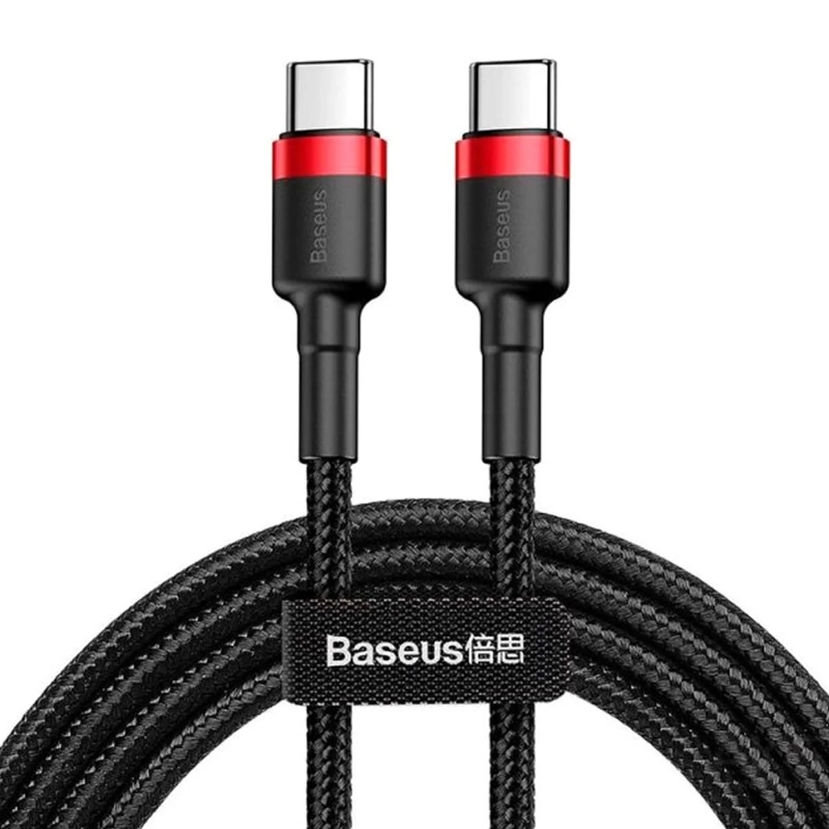 Дата кабель Baseus Cafule Type-C to Type-C Cable PD 2.0 60W (1m) (CATKLF-G) Черный / Красный