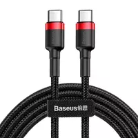 Дата кабель Baseus Cafule Type-C to Type-C Cable PD 2.0 60W (1m) (CATKLF-G) Черный / Красный