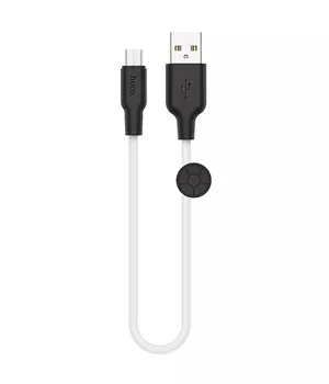 Дата кабель Hoco X21 Plus Silicone MicroUSB Cable (0.25m) Черный / Белый