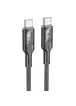 Дата кабель Hoco U120 Transparent explore Intelligent Power-off PD 60W Type-C to Type-C (1.2m) Black
