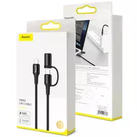Дата кабель Baseus Twins 2in1 cable Type-C to Type-C 60W (20V/3A) + Lightning 18W (9V/2A) (1m) Черный