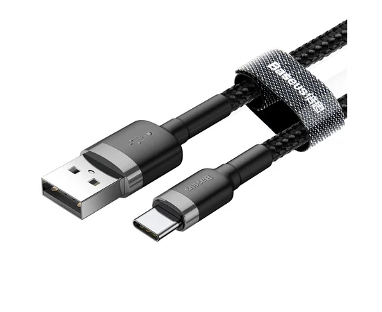 Дата кабель Baseus Cafule Type-C Cable 3A (0.5m) Серый / Черный