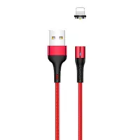 Дата кабель USAMS US-SJ336 U29 Magnetic USB to Lightning (2m) Червоний