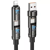 Дата кабель Hoco U143 Joy 4in1 USB to Lightning/Type-C to Type-C 240W (1.2m) Black