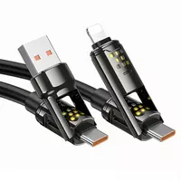 Дата кабель Hoco U143 Joy 4in1 USB to Lightning/Type-C to Type-C 240W (1.2m) Black