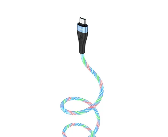 Дата кабель Hoco  U85 "Charming Night" MicroUSB (1М) Синий