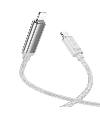 Дата кабель Hoco U127 Power Type-C to Lightning Silver / Gray