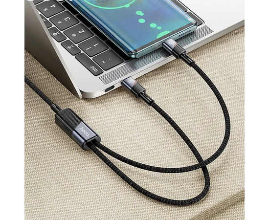 Дата кабель Hoco U139 Type-C to Type-C/Type-C 100W (1.2m) Black