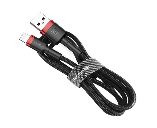 Дата кабель Baseus Cafule Lightning Cable 2A (3m) Червоний / Чорний