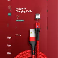 Дата кабель USAMS US-SJ336 U29 Magnetic USB to Lightning (2m) Червоний