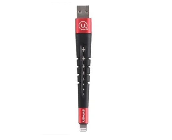 Дата кабель USAMS SJ198 3in1 USB to Lightning (0.12m) (Charging + Holder + Stylus) Червоний