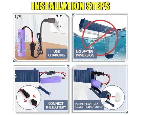 Водяний акумуляторний пістолет Glock Water Gun (250ml) with lithium battery Pink