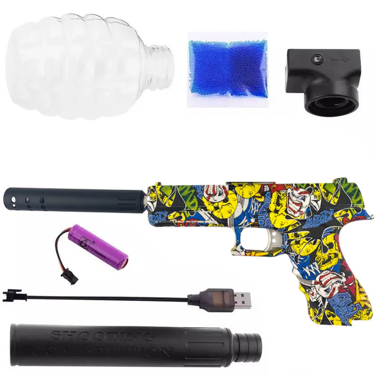 Пистолет на гидрогелевых шариках (орбизах) Glokk Colorful