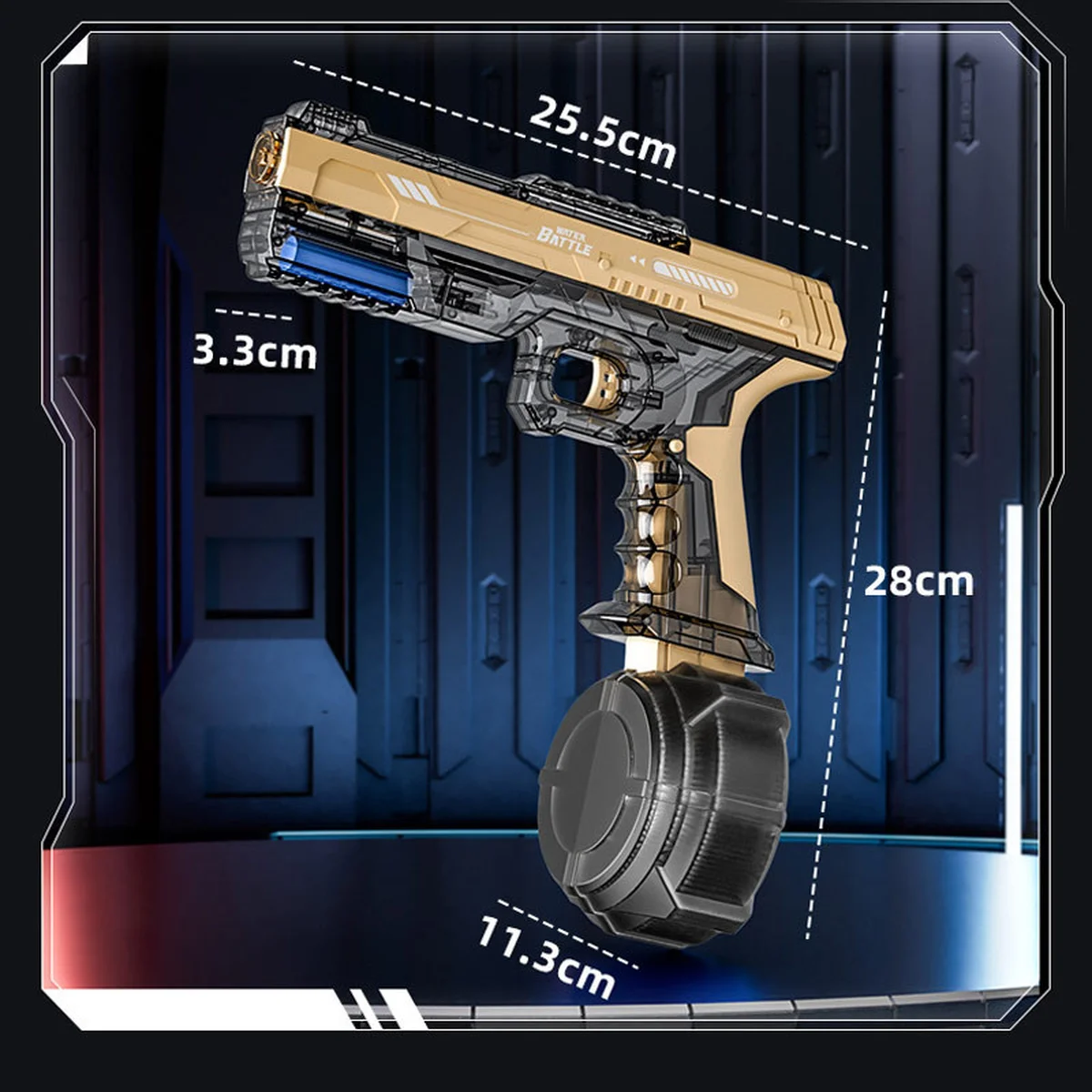 Водный аккумуляторный пистолет Water Gun 66-35 (500ml) with lithium battery Transparent gold