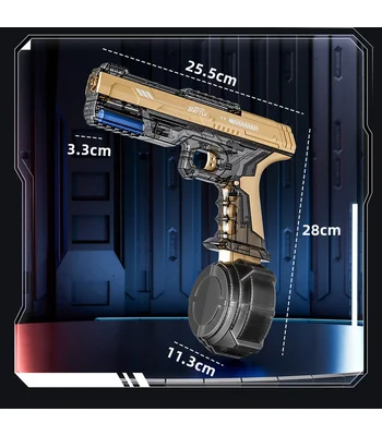Водный аккумуляторный пистолет Water Gun 66-35 (500ml) with lithium battery Transparent gold
