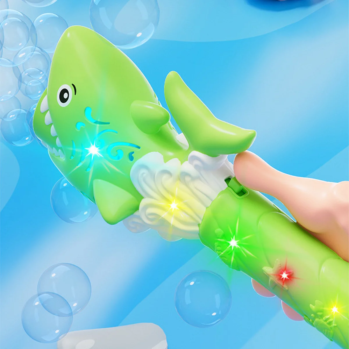 Пистолет с мыльными пузырями H038 Shark + bottle 50ml Green