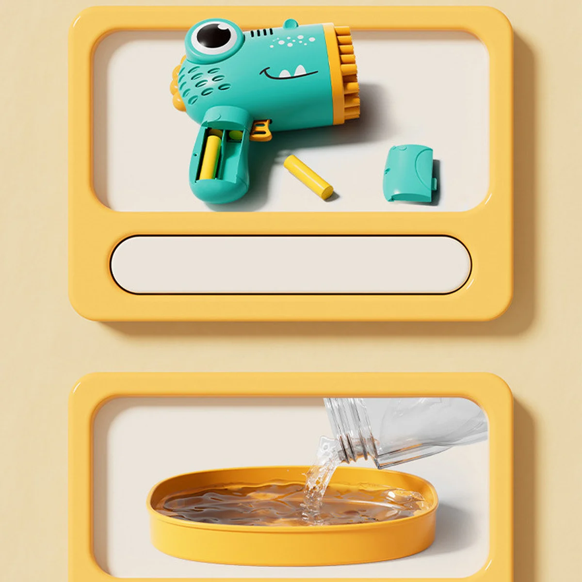 Пістолет для мильних бульбашок Dinosaur Bubble Gun з насадкою на 40 отворів 50ml Green