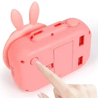 Фотокамера-генератор мыльных пузырей 9996 Children's camera Rabbit / Pink