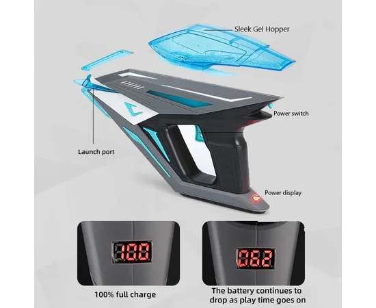 Пистолет на гидрогелевых шариках (орбизах) Gel Energy Space 001 Grey