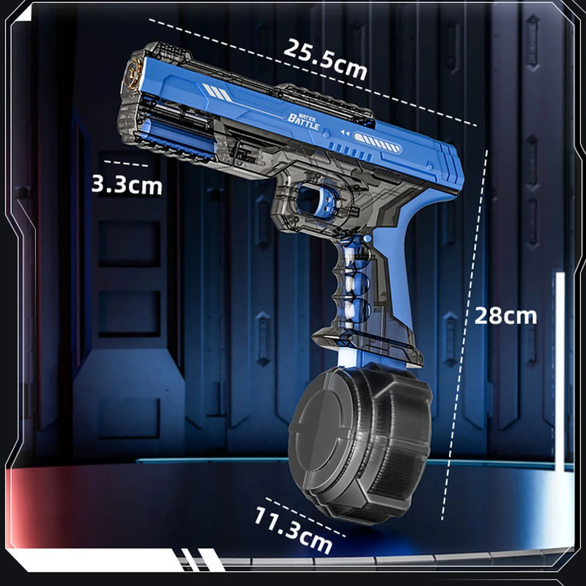 Водный аккумуляторный пистолет Water Gun 66-35 (500ml) with lithium battery Transparent blue