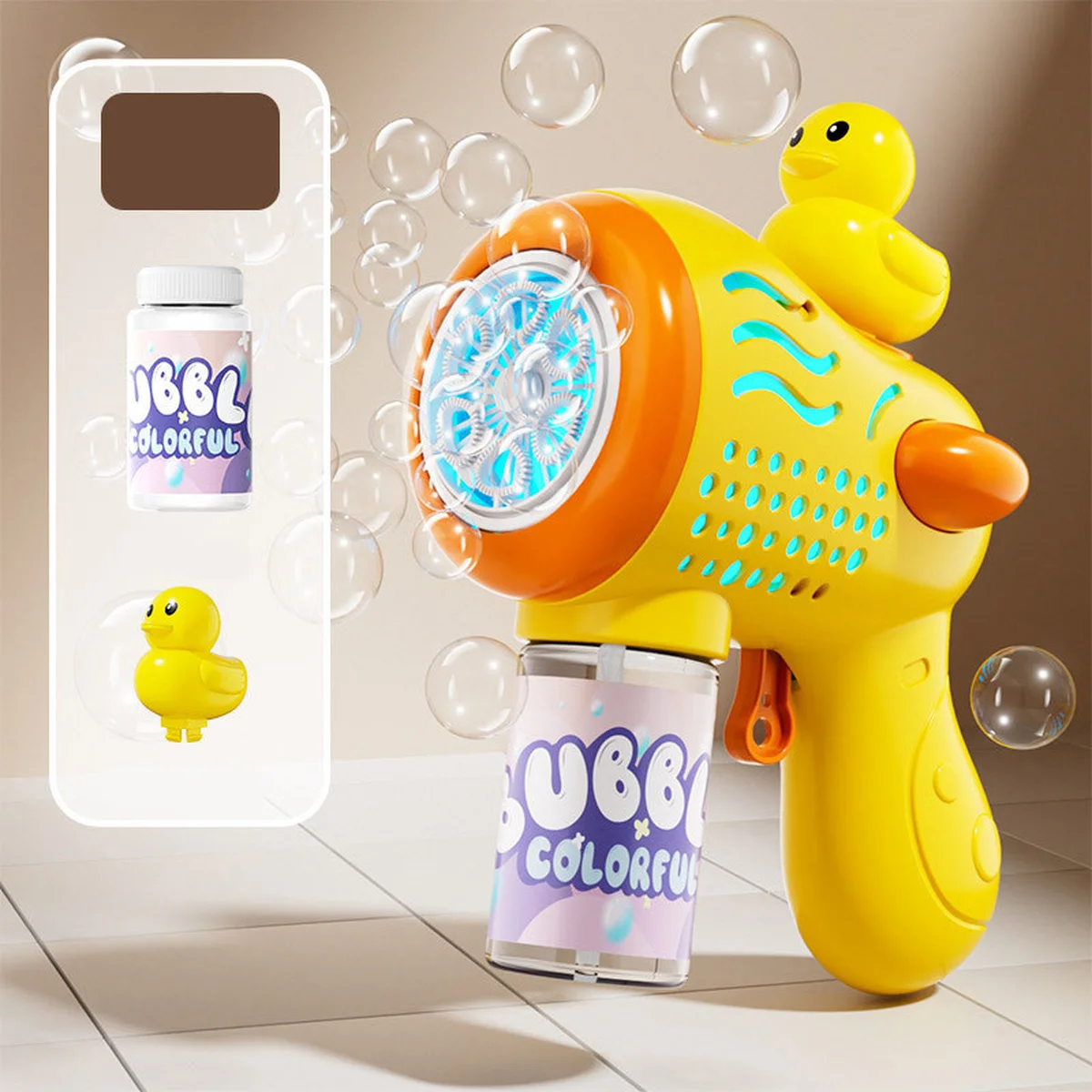 Пістолет із мильними бульбашками H045 Duckling + bottle 50ml Yellow