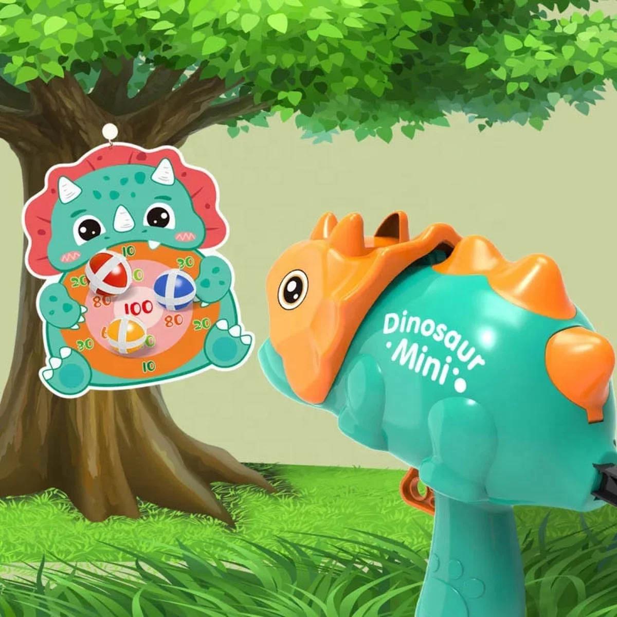 Інтерактивна гра Dinosaur Athletics Gun на липучках + мішень Green