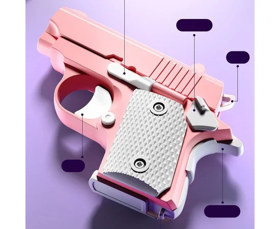 Детский игрушечный пистолет-антистресс Pink / White