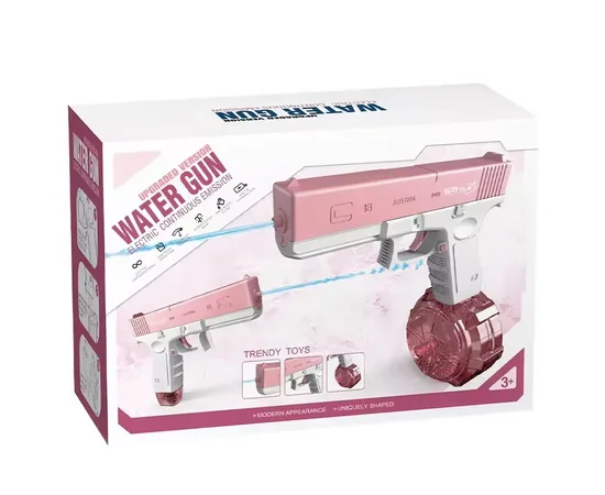 Водяний акумуляторний пістолет Glock Water Gun (250ml) with lithium battery Pink