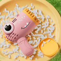 Пистолет для мыльных пузырей Dinosaur Bubble Gun с насадкой на 40 отверстий 50ml Pink