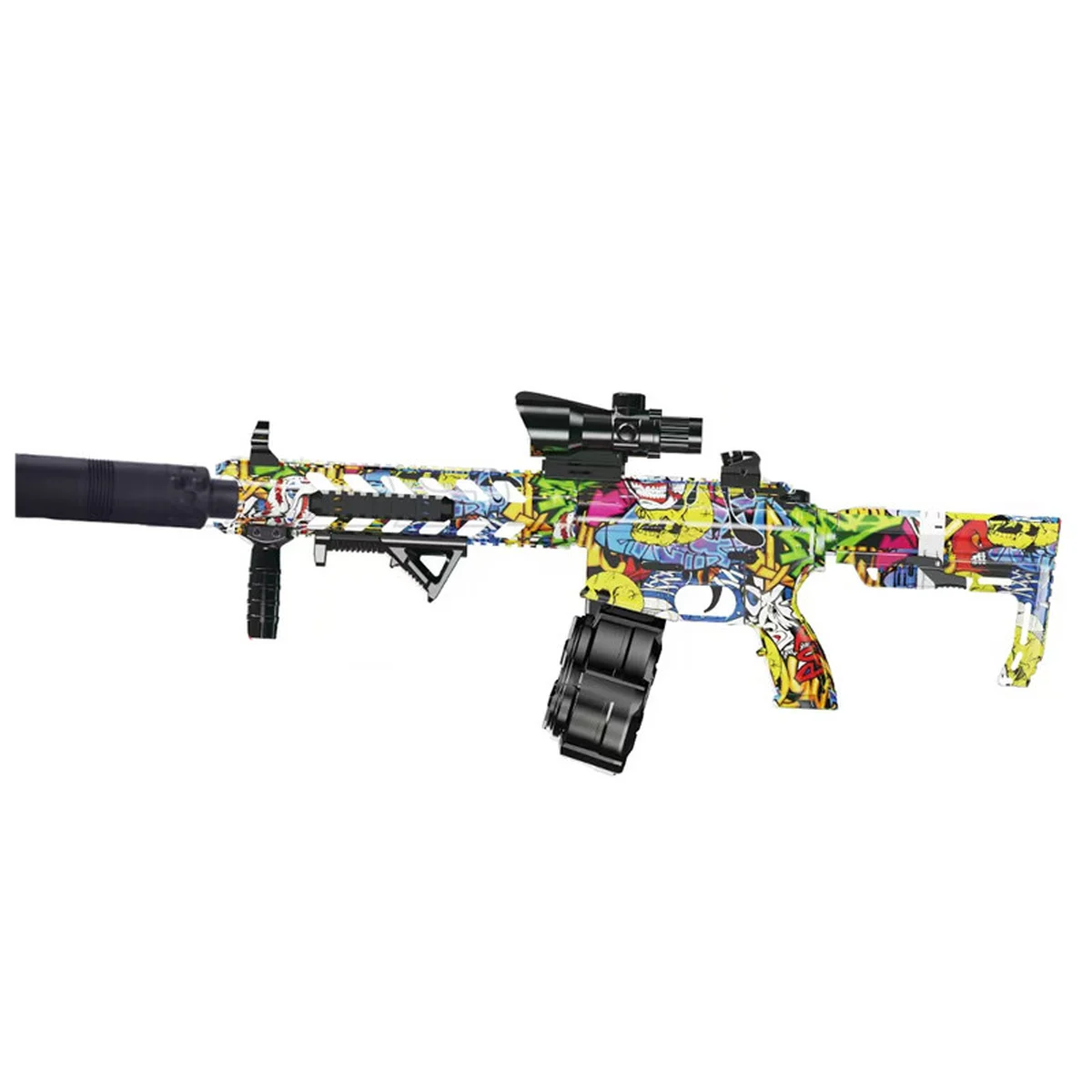 Автомат на гидрогелевых шариках (орбизах) AR15 Alphabet Green