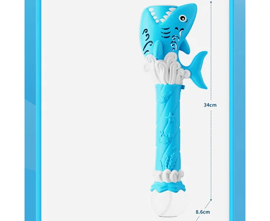 Пистолет с мыльными пузырями H038 Shark + bottle 50ml Light Blue