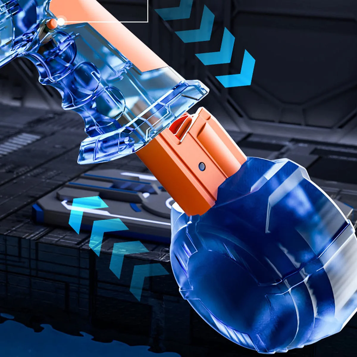 Водный аккумуляторный пистолет Water Gun 66-35 (500ml) with lithium battery Blue / Orange