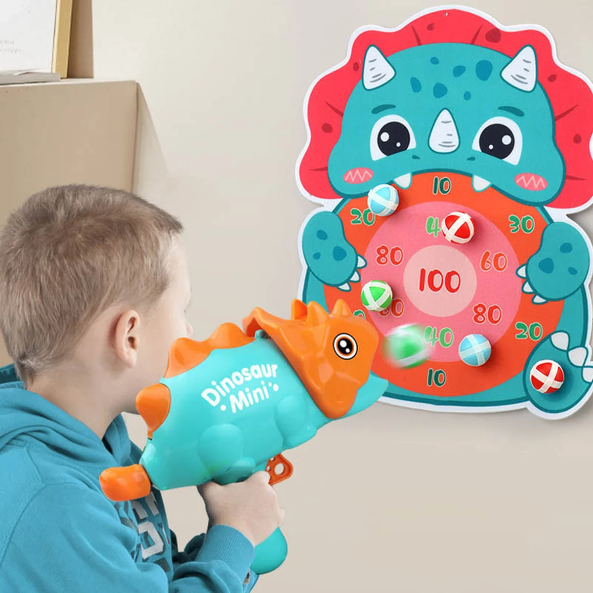 Інтерактивна гра Dinosaur Athletics Gun на липучках + мішень Green